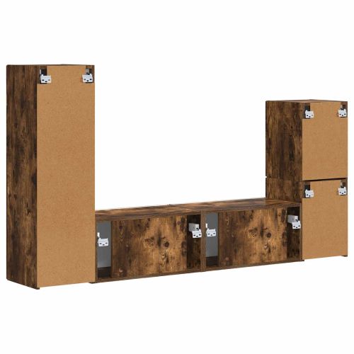 Комплект ТВ шкаф 4 pcs Димян дъб Инженерно дърво