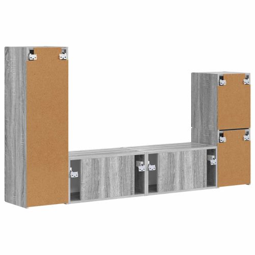 Комплект ТВ шкаф 4 pcs Сив Сонома Инженерно дърво