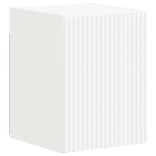 Комплект ТВ шкаф Монтиране на стена 4 pcs Бяло Инженерно дърво