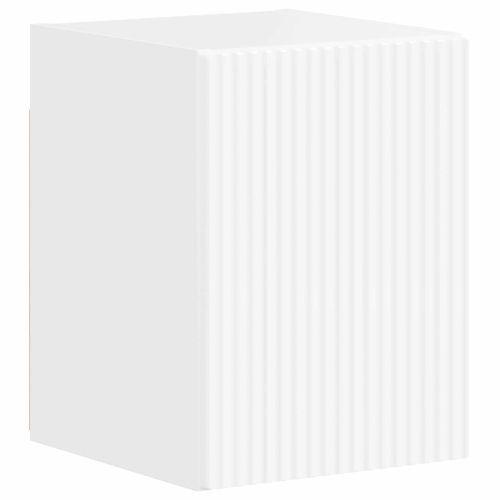 Комплект ТВ шкаф 4 pcs Лъскаво бяло Инженерно дърво