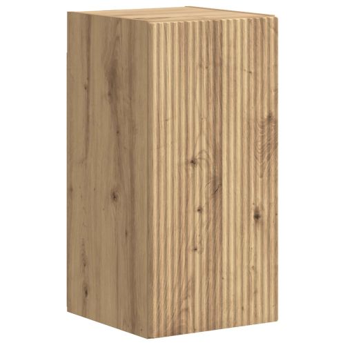 Комплект ТВ шкаф Монтиране на стена 4 pcs Дъб Инженерно дърво