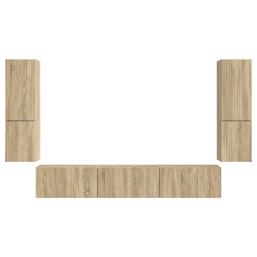 Комплект ТВ шкаф 4 pcs Сонома дъб Инженерно дърво