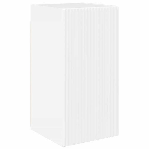 Комплект ТВ шкаф 6 pcs Лъскаво бяло Инженерно дърво