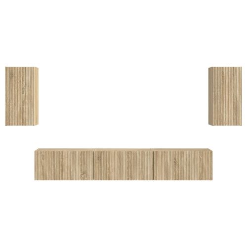 Комплект ТВ шкаф 3 pcs Сонома дъб Инженерно дърво