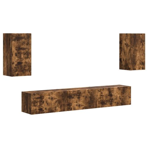 Комплект ТВ шкаф 3 pcs Димян дъб Инженерно дърво