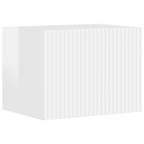 Комплект ТВ шкаф 5 pcs Лъскаво бяло Инженерно дърво