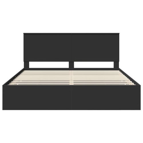Рамка за легло с таблото Черно 180 x 200 cm Инженерна дървесина