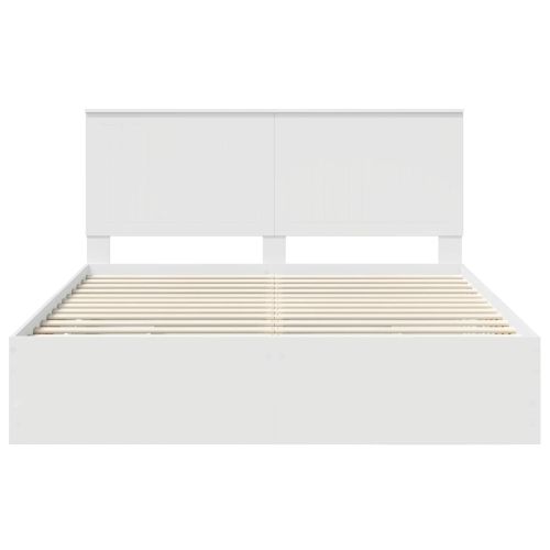 Рамка за легло с чекмедже Бяло 160 x 200 cm Инженерна дървесина