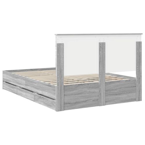 Рамка за легло Сив Сонома 140 x 200 cm Инженерна дървесина