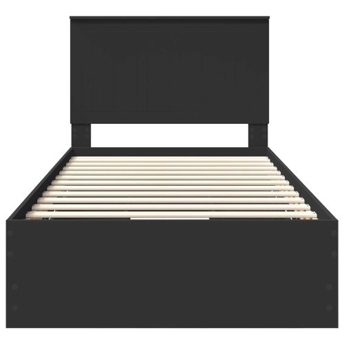 Рамка за легло с таблото Черно 100 x 200 cm Инженерна дървесина