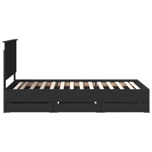 Рамка за легло с таблото Черно 100 x 200 cm Инженерна дървесина