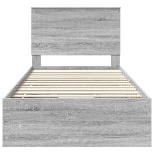 Рамка за легло Сив Сонома 100 x 200 cm Инженерна дървесина