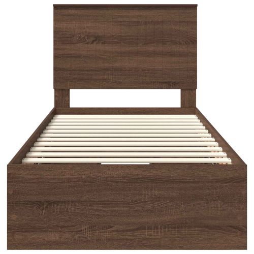 Рамка за легло Кафяв дъб 90 x 190 cm Инженерна дървесина
