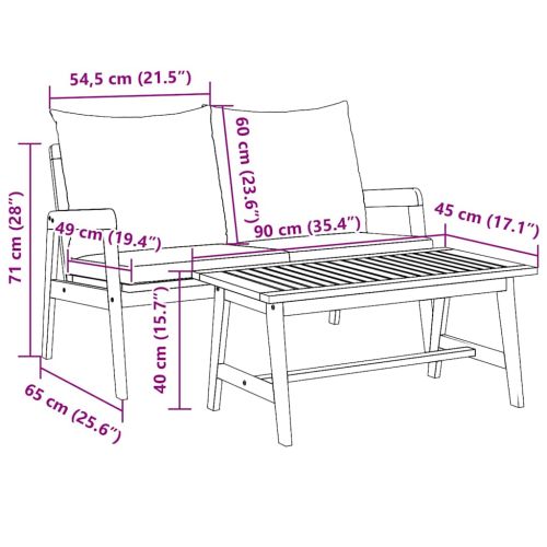 Бистро комплект 2 pcs Натурален маслен Солидно акациево дърво