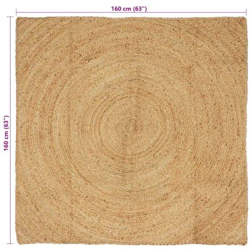 Килими за помещение Квадратна Кафяво 160 x 160 cm юта