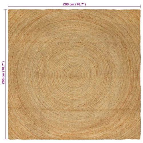 Килими за помещение Квадратна Кафяво 200 x 200 cm юта