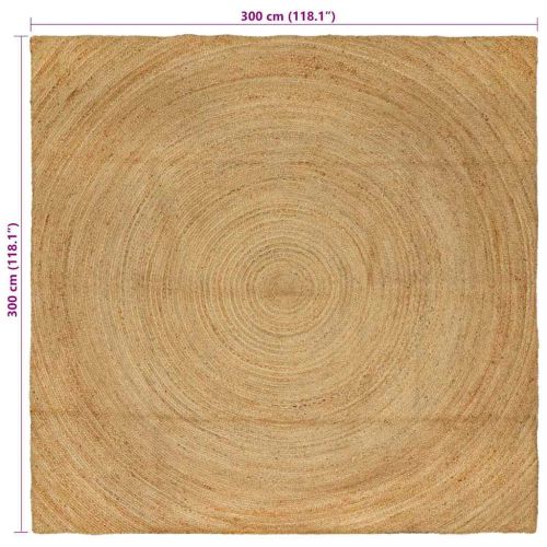 Килими за помещение Квадратна Кафяво 300 x 300 cm юта