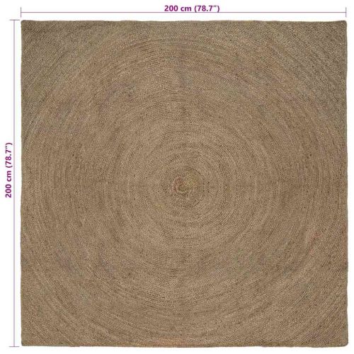 Килими за помещение Квадратна Сив 200 x 200 cm юта