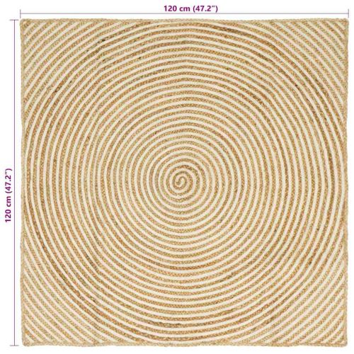 Килим Естествено и бяло 120 x 120 cm юта