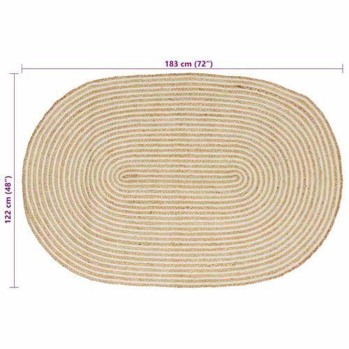 Килим Естествено и бяло 122 x 183 cm юта