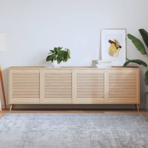 Врати за шкафове с решетен дизайн 4 бр 61,5x59,4 см бор масив