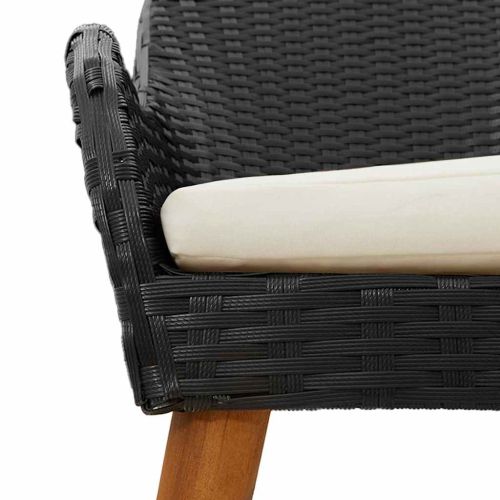 Комплект за хранене в градината 7 pcs Черно полиратан