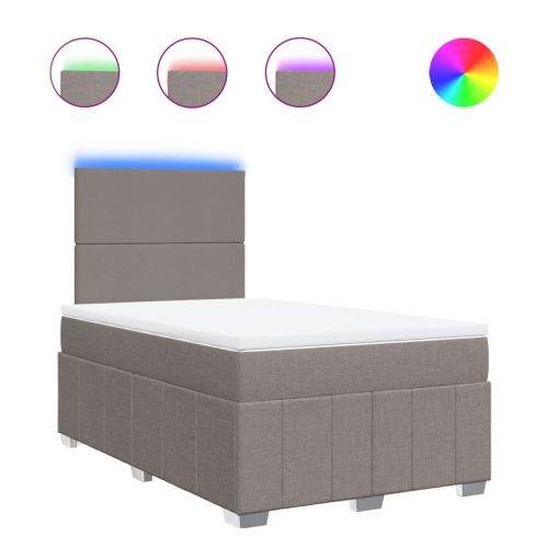 Боксспринг легло с матрак, таупе, 120x200 см, плат