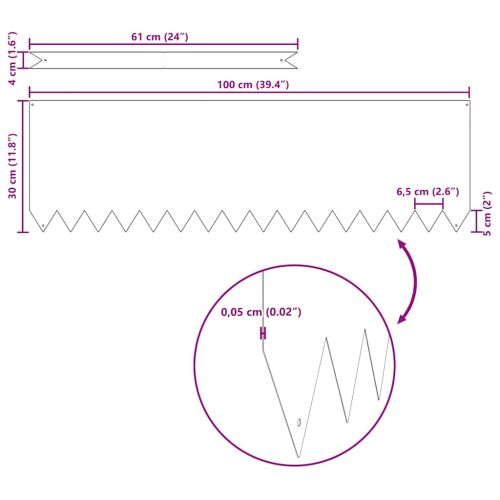 Ограда за трева 30 pcs Черно 100 x 0.05 x 20 см