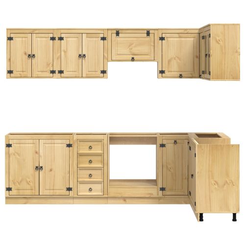 За шкафове с чекмедже с рафт 10 pcs Меден Солидно борово дърво