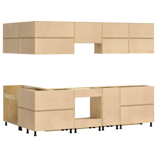 За шкафове с чекмедже с рафт 10 pcs Меден Солидно борово дърво