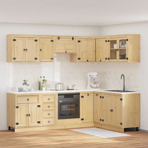 За шкафове с чекмедже с рафт 10 pcs Мед Солидно борово дърво