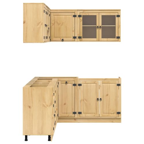 За шкафове с чекмедже с рафт 10 pcs Мед Солидно борово дърво