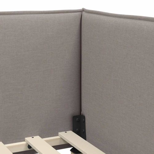 Ъглова рамка за легло с матрак с таблото 2 pcs Таупе Кадифе