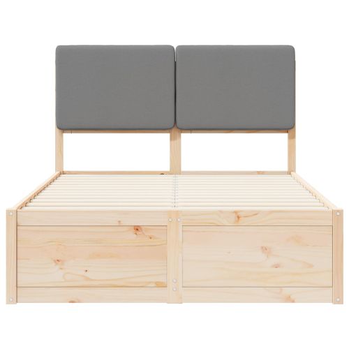 Леглова рамка с тапицирана гръбна част Светлосиво 120 x 200 cm