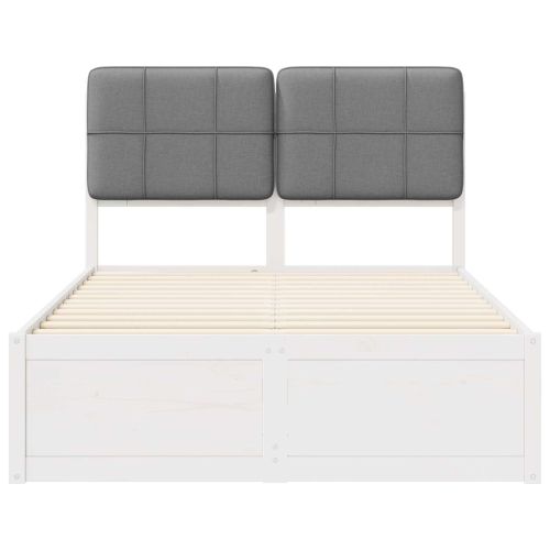 Леглова рамка с тапицирана гръбна част Светлосиво 120 x 190 cm