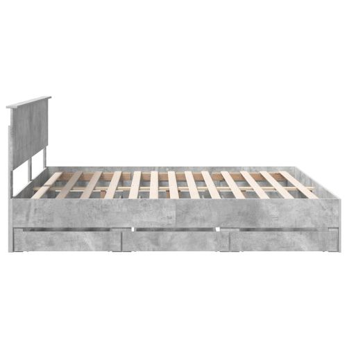 Рамка за легло Циментено сиво 180 x 200 cm Инженерна дървесина
