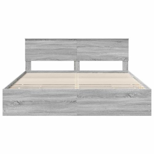 Рамка за легло Сив Сонома 180 x 200 cm Инженерна дървесина
