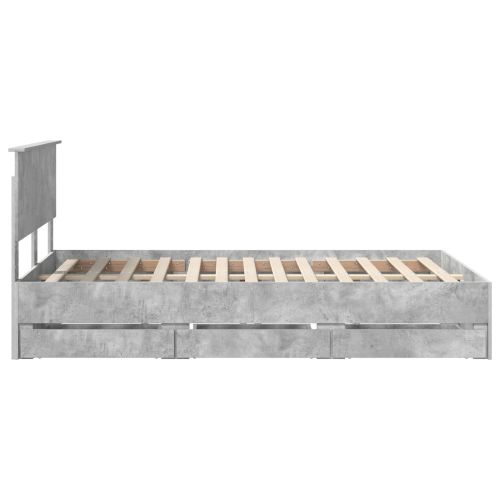 Рамка за легло Циментено сиво 135 x 190 cm Инженерна дървесина