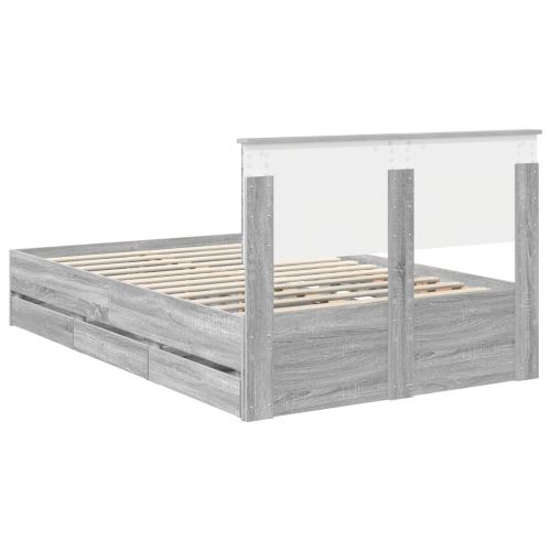 Рамка за легло Сив Сонома 120 x 190 cm Инженерна дървесина