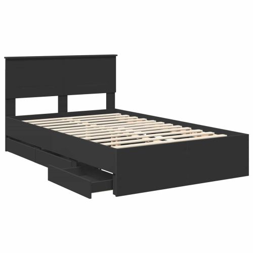 Рамка за легло с таблото Черно 120 x 200 cm Инженерна дървесина