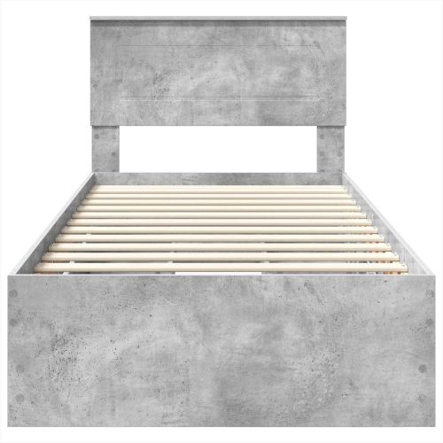 Рамка за легло Циментено сиво 90 x 200 cm Инженерна дървесина