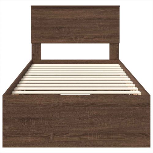 Рамка за легло Кафяв дъб 90 x 200 cm Инженерна дървесина