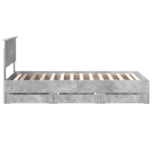 Рамка за легло Циментено сиво 75 x 190 cm Инженерна дървесина