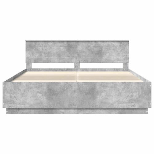 Рамка за легло Циментено сиво 200 x 200 cm Инженерно дърво