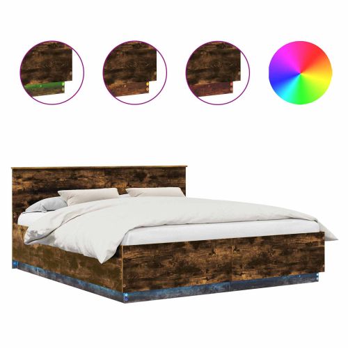 Рамка за легло с таблото Димян дъб 200 x 200 cm Инженерно дърво