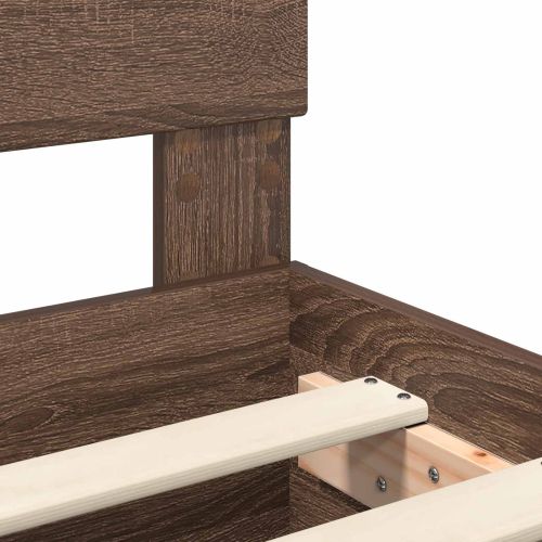 Рамка за легло с таблото Кафяв дъб 200 x 200 cm Инженерно дърво