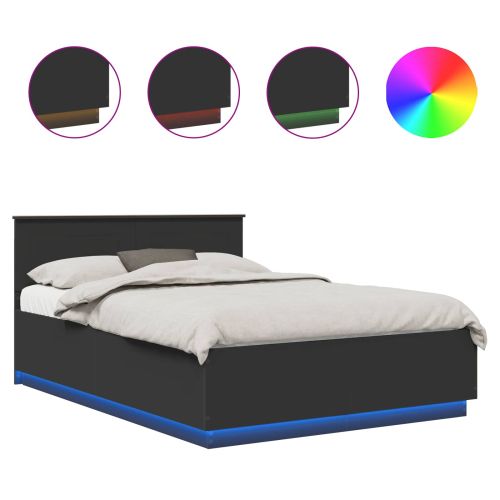 Рамка за легло с таблото Черно 160 x 200 cm Инженерно дърво