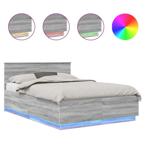 Рамка за легло Сив Сонома 160 x 200 cm Инженерно дърво