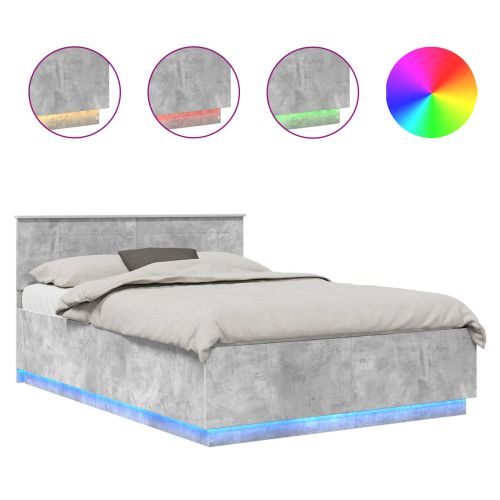 Рамка за легло Циментено сиво 150 x 200 cm Инженерно дърво