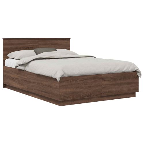 Рамка за легло с таблото Кафяв дъб 140 x 190 cm Инженерно дърво